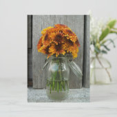 Invitation Mariage de automne Mason Jar Fleurs & Barnwood (Debout devant)