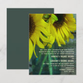 Invitation Mariage de automne Mason Jar Sunflower de Barnwood (Devant / Derrière)