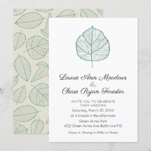 Invitation Mariage de automne minimale feuille