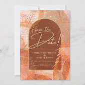 Invitation Mariage de automne moderne en terre cuite Enregist (Devant)
