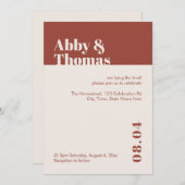 Invitation Mariage de automne Moderne Minimal Terracotta Invi (Devant / Derrière)