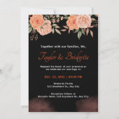 Invitation Mariage de automne noir rouille et émeraude (Devant)