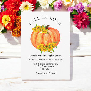 Invitation Mariage de automne Orange Citrouille