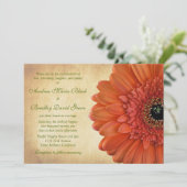 Invitation Mariage de automne Orange Gerbera Daisy (Debout devant)