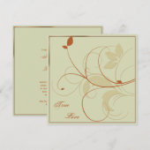 Invitation Mariage de automne Orange Rust Gold Feu (Devant / Derrière)