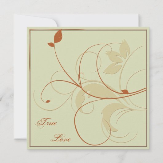 Invitation Mariage de automne Orange Rust Gold Feu (Devant)
