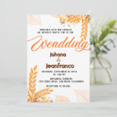 Invitation mariage de automne Orange Script modern (Debout devant)