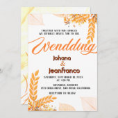 Invitation mariage de automne Orange Script modern (Devant / Derrière)