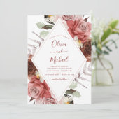Invitation Mariage de automne Photo Floral Eucalyptus (Debout devant)