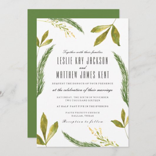 Invitation mariage de automne - Récolte rustique v (Devant / Derrière)