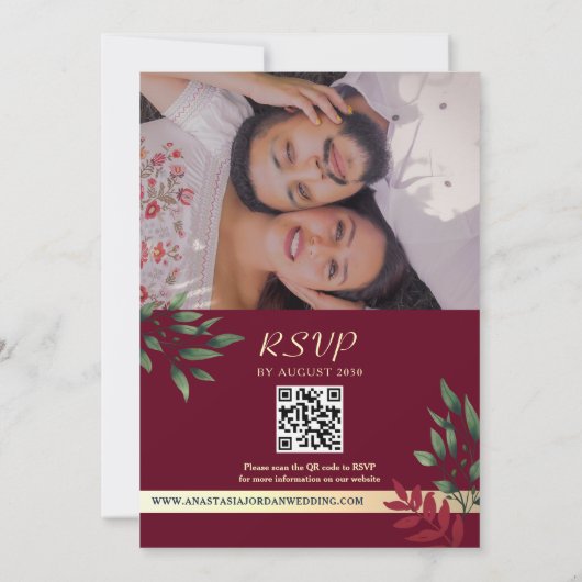Invitation Mariage de automne RSVP du code QR (Dos)