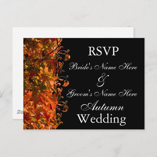 Invitation mariage de automne RSVP Mariage d'autom (Devant / Derrière)
