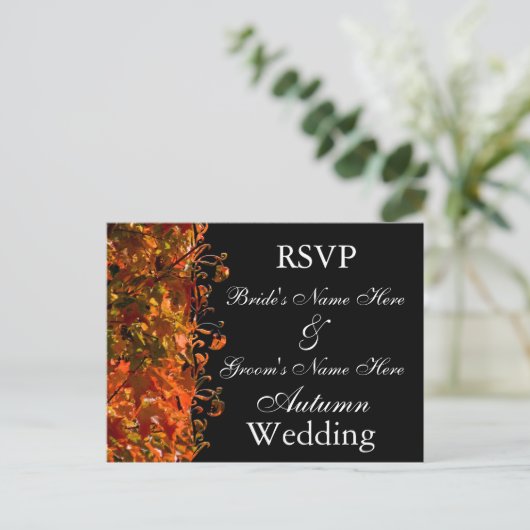 Invitation mariage de automne RSVP Mariage d'autom (Debout devant)
