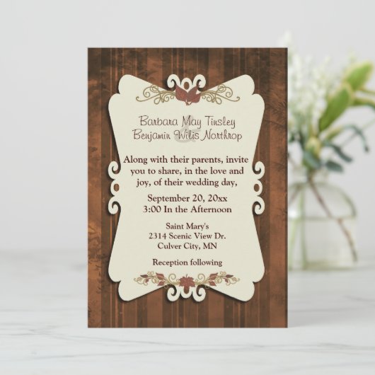 Invitation Mariage de automne russe (Debout devant)