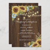 Invitation Mariage de automne Russe lampes à cordes de bois t (Devant / Derrière)