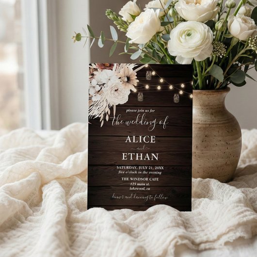 Invitation Mariage de automne Rustique Boho Boho