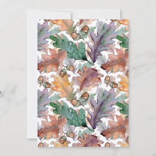 Invitation Mariage de automne Rustique de champignons aquarel (Dos)