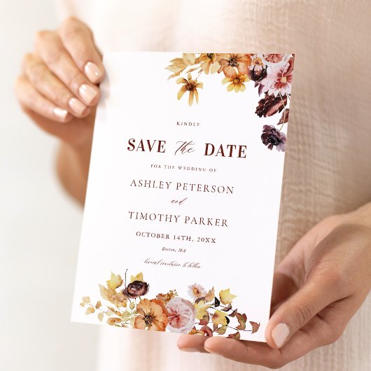 Invitation Mariage de automne Rustique Enregistrer Les Dates