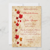 Invitation Mariage de automne rustique feuille Maple (Devant)