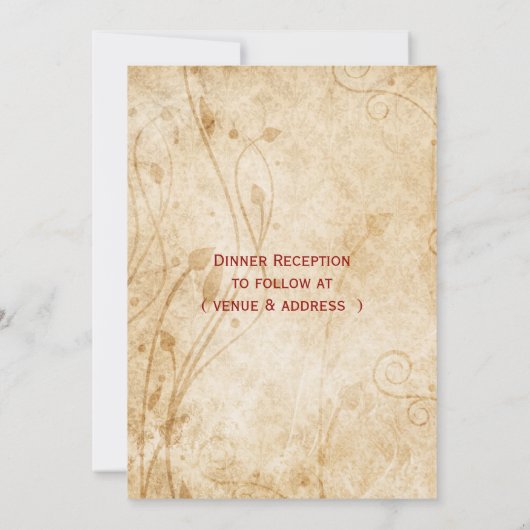 Invitation Mariage de automne rustique feuille Maple (Dos)