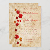 Invitation Mariage de automne rustique feuille Maple (Devant / Derrière)