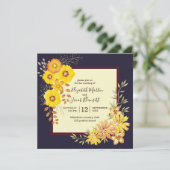 Invitation Mariage de automne rustique Jaune Roses sauvages, (Debout devant)