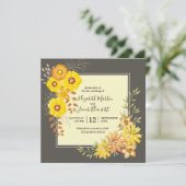 Invitation Mariage de automne rustique Jaune Roses sauvages,  (Debout devant)