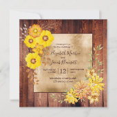 Invitation Mariage de automne rustique Roses sauvages Jaunes (Devant)
