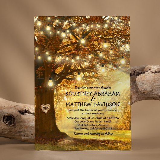 Invitation Mariage de automne rustique Woodland