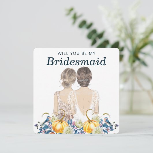 Invitation Mariage de automne Serez-Vous Ma Servante D'Accuei (Debout devant)