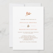 Invitation Mariage de automne simple en terre cuit (Devant)