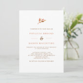 Invitation Mariage de automne simple en terre cuit (Debout devant)