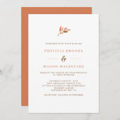 Invitation Mariage de automne simple en terre cuit (Devant / Derrière)
