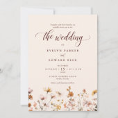 Invitation Mariage de automne simple Floral (Devant)