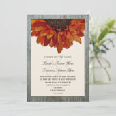 Invitation Mariage de automne - Sunflower & Barnwo (Debout devant)