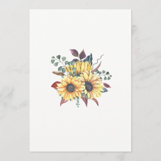 Invitation Mariage de automne Sunflower String Lights Mason J (Dos)