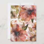 Invitation Mariage de automne vintage Fleurs aquarelles (Dos)