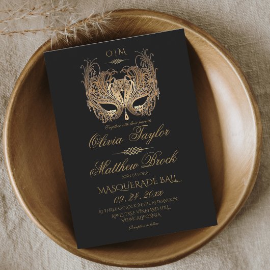 Invitation Mariage de bal Masquerade