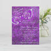 Invitation Mariage de balle en argent violet orange (Debout devant)