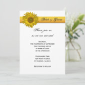 Invitation Mariage de bande de tournesol jaune (Debout devant)