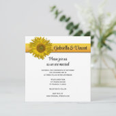 Invitation Mariage de bande de tournesol jaune (Debout devant)