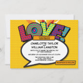 Invitation Mariage de bande dessinée moderne Love (Devant)