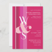 Invitation Mariage de bande magenta moderne (Devant)