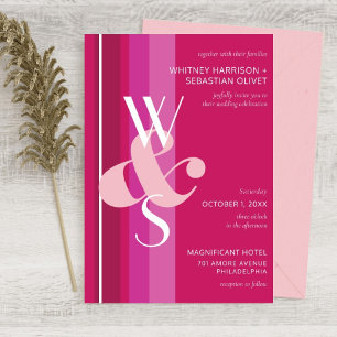 Invitation Mariage de bande magenta moderne