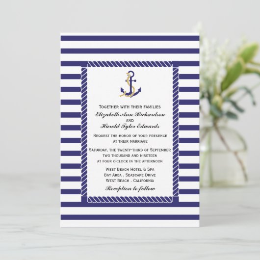 Invitation Mariage de bande nautique (Debout devant)