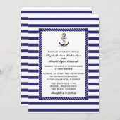 Invitation Mariage de bande nautique (Devant / Derrière)