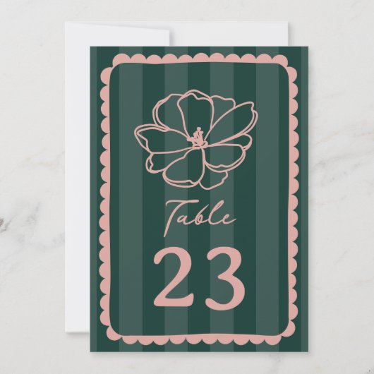 Invitation Mariage de bande vert fleur (Devant)