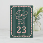 Invitation Mariage de bande vert fleur (Debout devant)