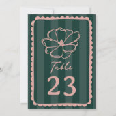 Invitation Mariage de bande vert fleur (Dos)