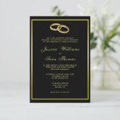 Invitation Mariage de bandes Mariage or sophistiqué (Debout devant)